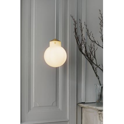 Nordlux - Kattokruunu johdossa RAITO 1xE27/25W/230V messinki/valkoinen