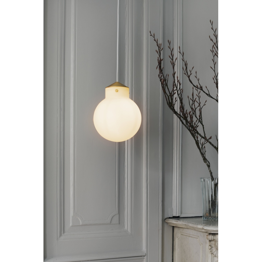 Nordlux - Kattokruunu johdossa RAITO 1xE27/25W/230V messinki/valkoinen