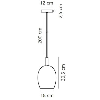 Nordlux - Kattokruunu johdossa UMA 1xE27/40W/230V