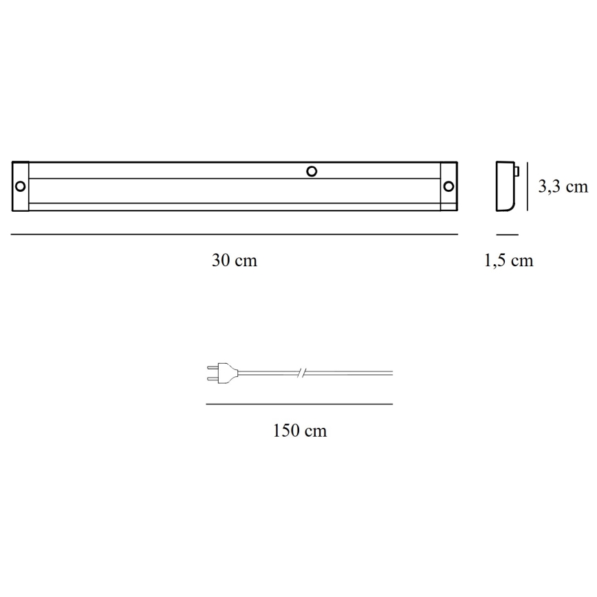 Nordlux - Keittiökaappien alla oleva LED-valo PRESTON LED/4W/230V 3000/4000K 30 cm