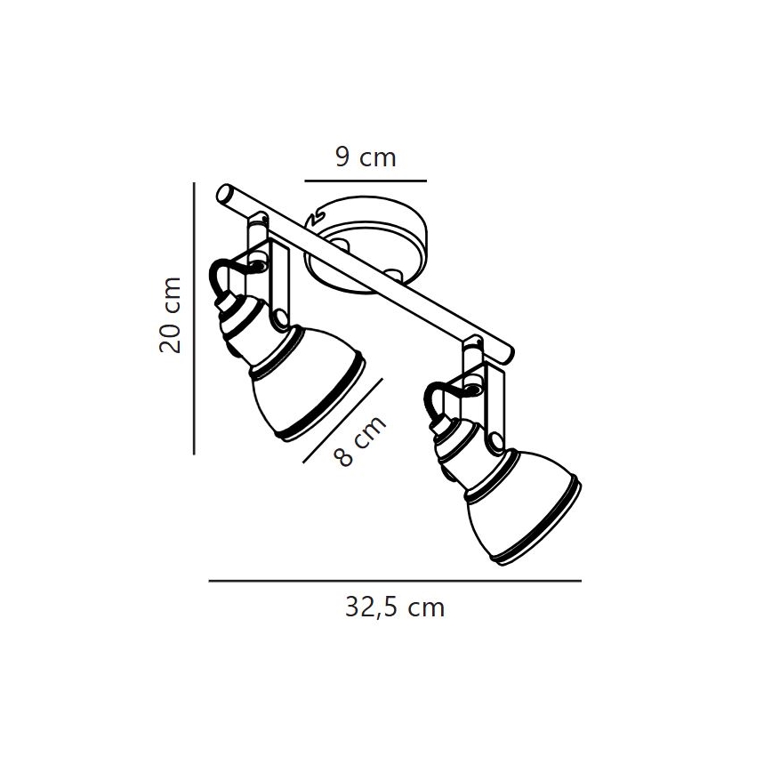 Nordlux - Kohdevalo ASLAK 2xGU10/35W/230V musta