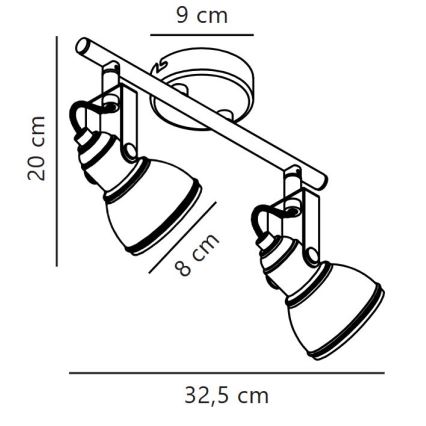 Nordlux - Kohdevalo ASLAK 2xGU10/35W/230V valkoinen
