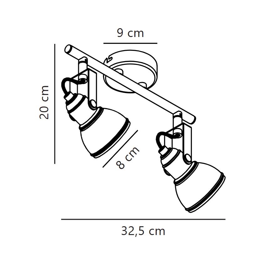 Nordlux - Kohdevalo ASLAK 2xGU10/35W/230V valkoinen