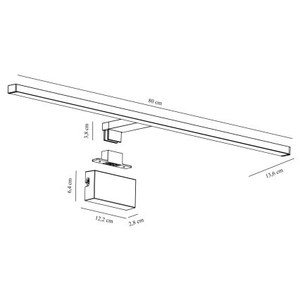Nordlux - Kylpyhuoneen LED-peilivalo MARLEE LED/11,5W/230V 3000K IP44 musta