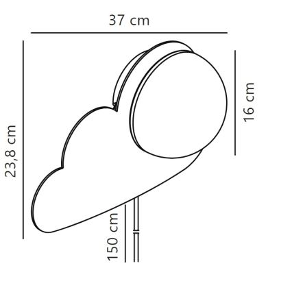 Nordlux - Lasten seinävalaisin SKYKU CLOUD 1xE14/25W/230V pilvi
