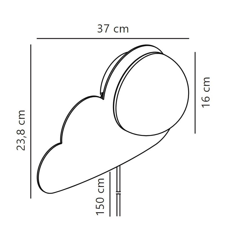Nordlux - Lasten seinävalaisin SKYKU CLOUD 1xE14/25W/230V pilvi