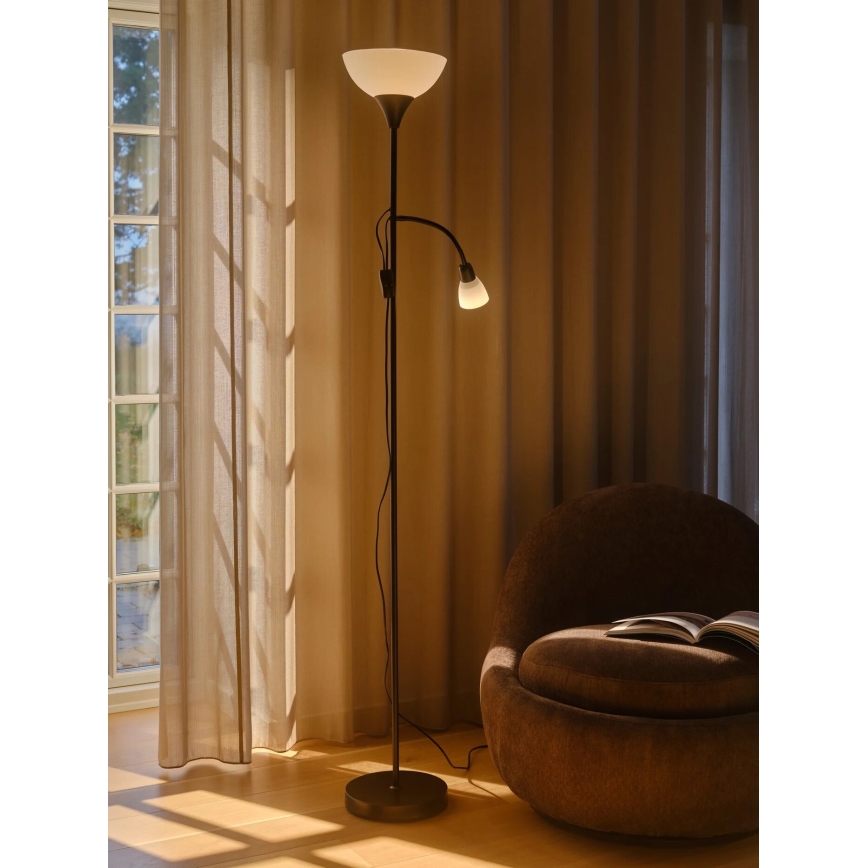 Nordlux - Lattialamppu LAURIA 1xE27/40W/230V + 1xE14/15W