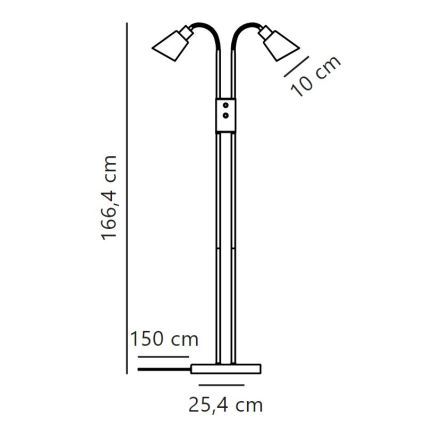 Nordlux - Lattialamppu MOLLI 2xE14/25W/230V