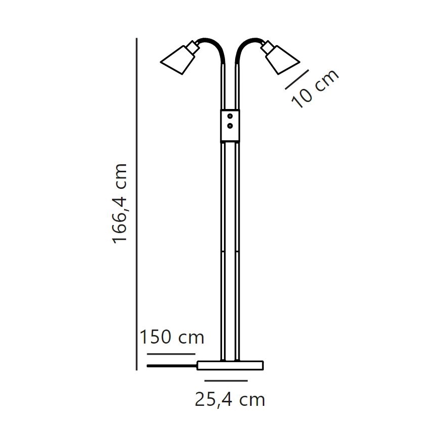 Nordlux - Lattialamppu MOLLI 2xE14/25W/230V