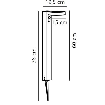 Nordlux - LED-aurinkolamppu anturilla RICA LED/5W/3,7V IP44