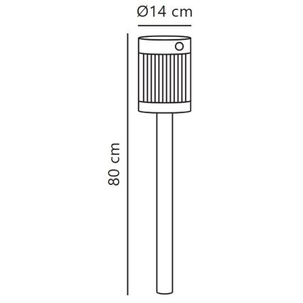 Nordlux - LED-aurinkolamppu COUPAR LED/3,2W/5V 3000K IP44 musta