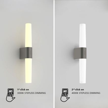 Nordlux - LED Himmennettävä kylpyhuoneen peilivalaisin HELVA LED/9,5W/230V IP44 3000/4000K CRI 90 mattakromi