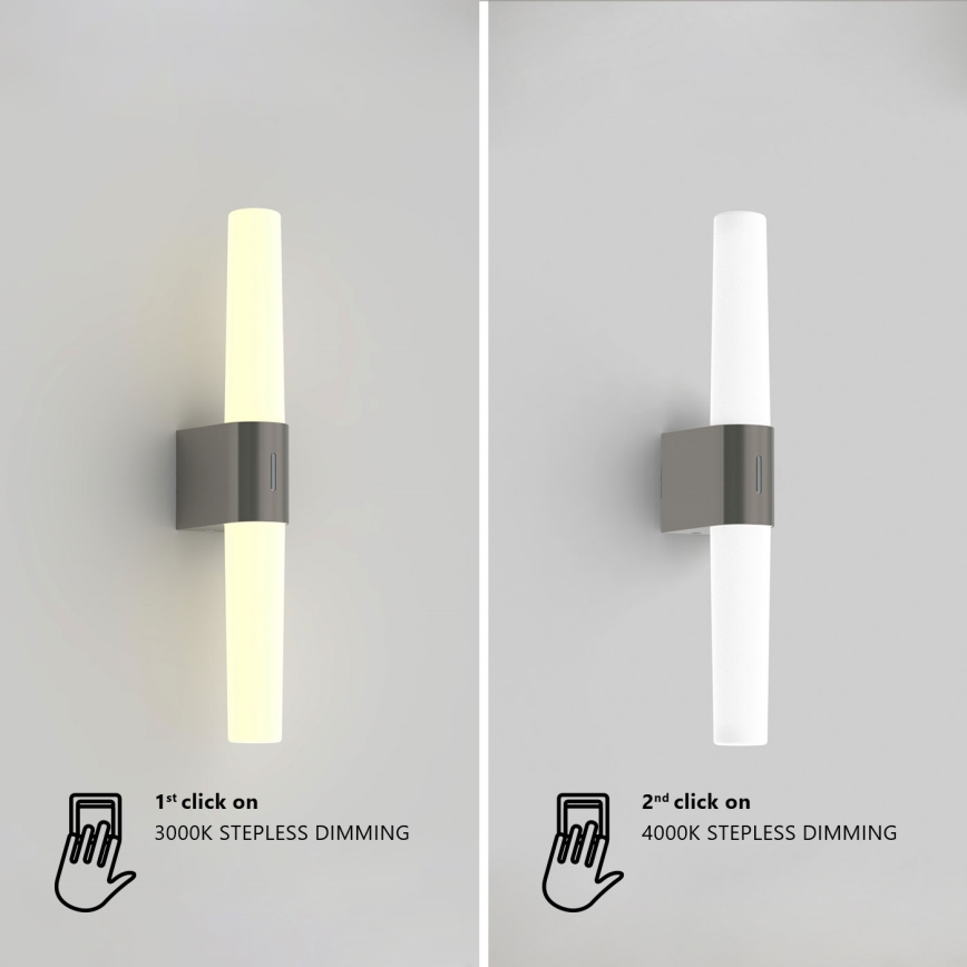 Nordlux - LED Himmennettävä kylpyhuoneen peilivalaisin HELVA LED/9,5W/230V IP44 3000/4000K CRI 90 mattakromi
