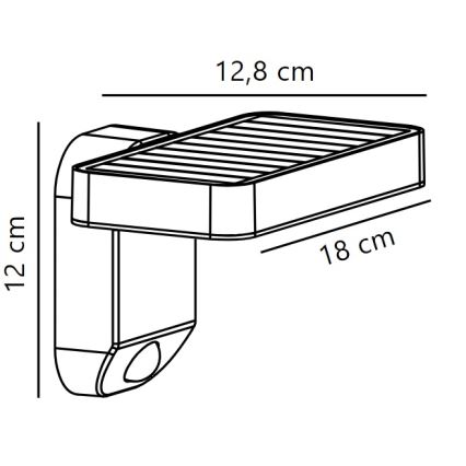 Nordlux - LED-seinäaurinkovalaisin anturilla RICA LED/5W/3,7V IP44 kulmikas