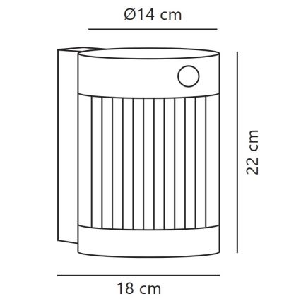 Nordlux - LED-seinäaurinkovalaisin anturilla COUPAR LED/3,2W/5V 3000K IP44