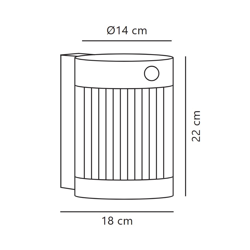Nordlux - LED-seinäaurinkovalaisin anturilla COUPAR LED/3,2W/5V 3000K IP44