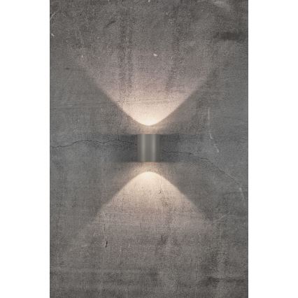 Nordlux - LED-ulkoseinävalaisin CANTO 2xLED/5,5W/230V IP44 harmaa