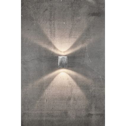 Nordlux - LED Ulkoseinävalaisin CANTO 2xLED/6W/230V IP44 hopeanvärinen