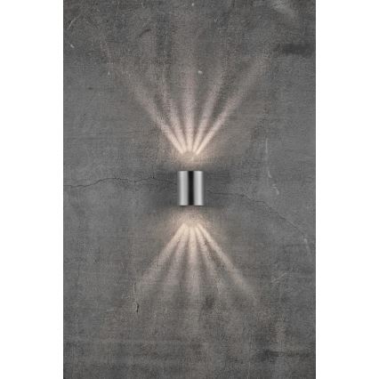 Nordlux - LED ulkoseinävalaisin CANTO 2xLED/6W/230V IP44 ruostumaton teräs