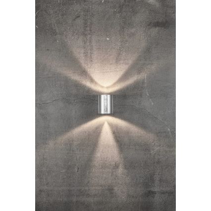 Nordlux - LED-ulkoseinävalaisin CANTO 2×LED/6W/230V IP44 hopea