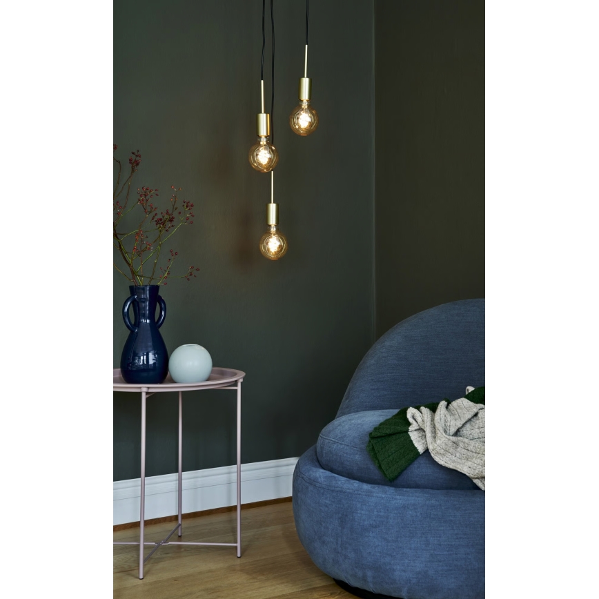 Nordlux - PACO-riippuvalaisin kaapelilla, 3xE27/25W/230V, messinki