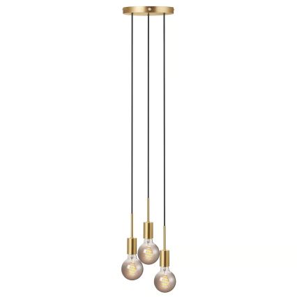 Nordlux - PACO-riippuvalaisin kaapelilla, 3xE27/25W/230V, messinki