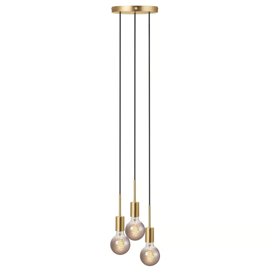 Nordlux - PACO-riippuvalaisin kaapelilla, 3xE27/25W/230V, messinki