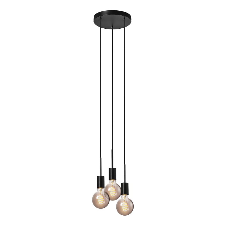 Nordlux - PACO-riippuvalaisin vaijerilla 3xE27/25W/230V musta