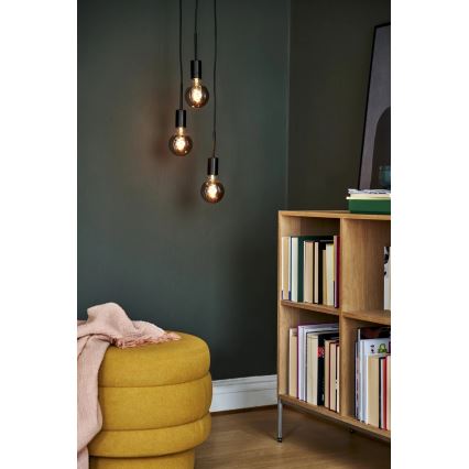 Nordlux - PACO-riippuvalaisin vaijerilla 3xE27/25W/230V musta