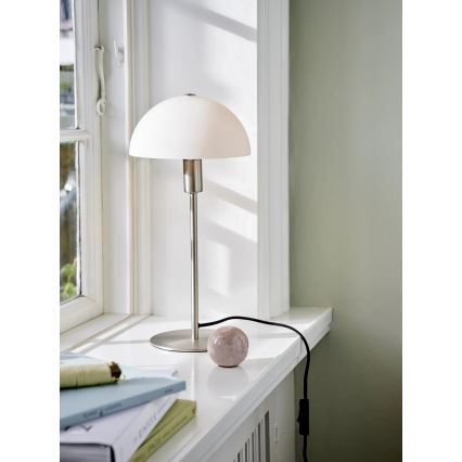 Nordlux - Pöytälamppu ELLEN 1xE14/40W/230V mattakromi/valkoinen