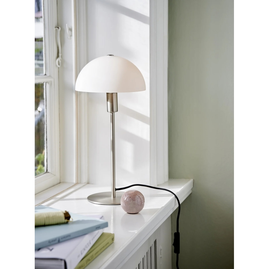 Nordlux - Pöytälamppu ELLEN 1xE14/40W/230V mattakromi/valkoinen
