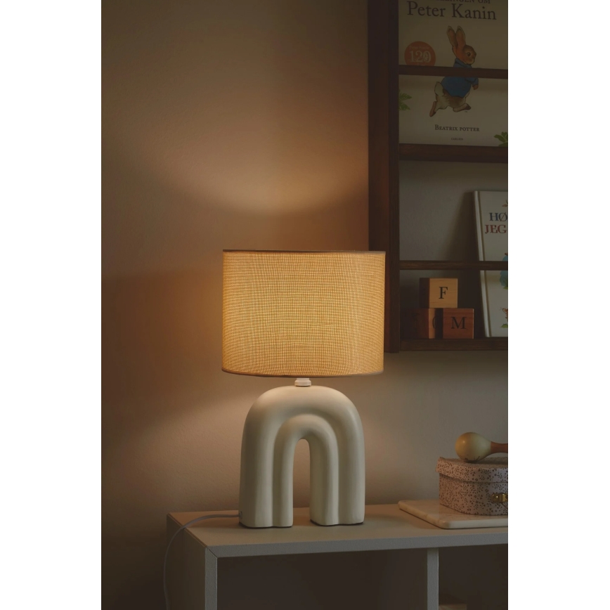 Nordlux - Pöytälamppu HAZE 1xE27/40W/230V beige