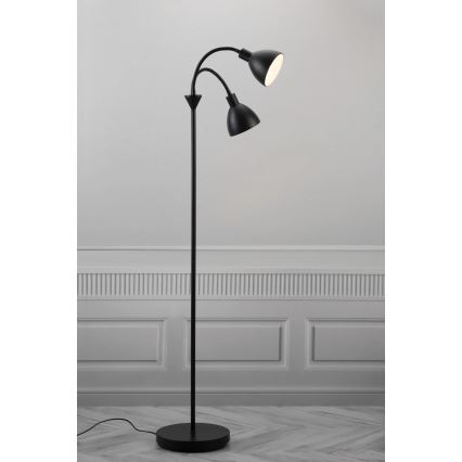 Nordlux - RAY lattiavalaisin 2xE14/25W/230V musta