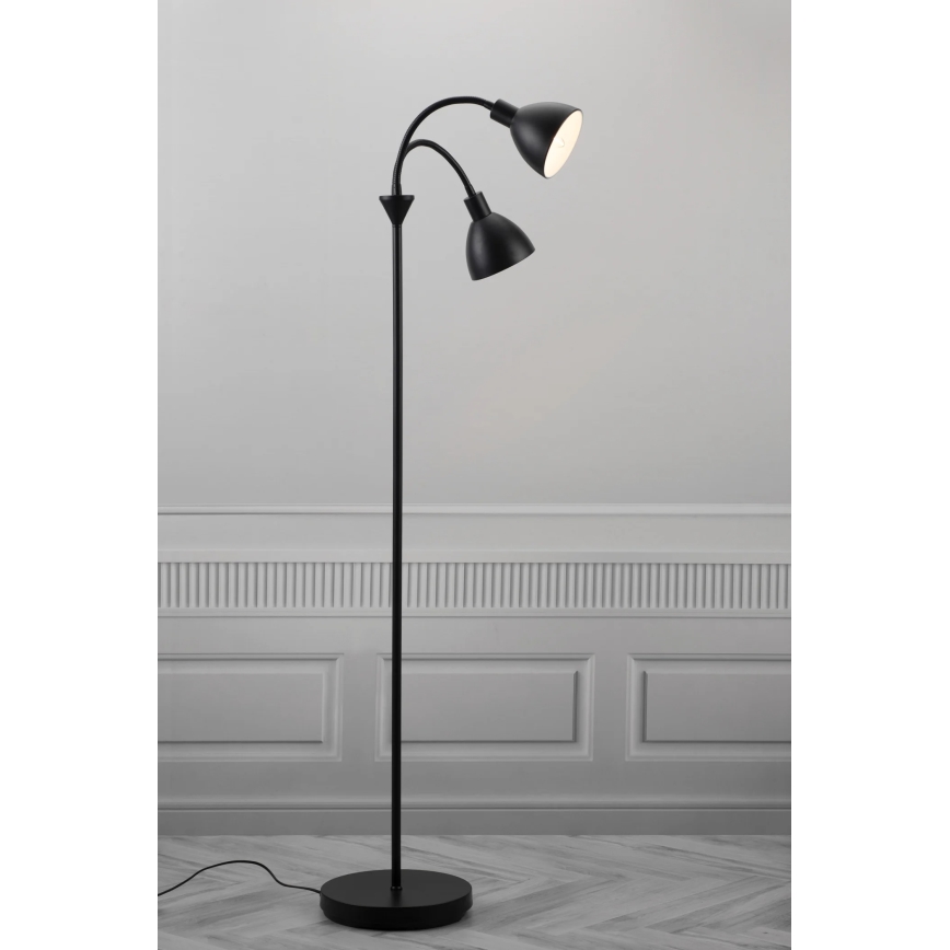 Nordlux - RAY lattiavalaisin 2xE14/25W/230V musta