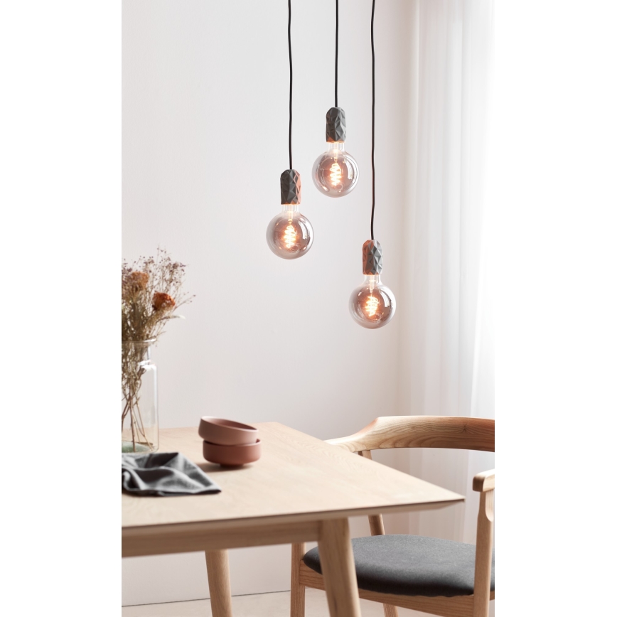 Nordlux - Sähköjohto HANG 1xE27/40W/230V harmaa/musta
