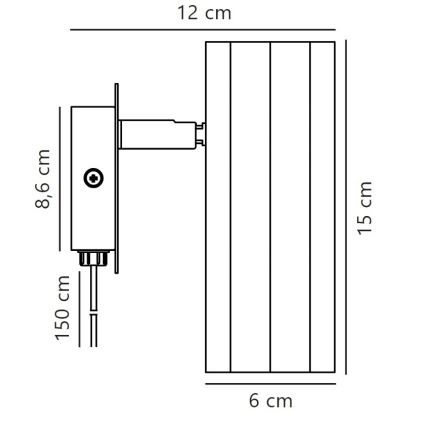 Nordlux - Seinäkohdevalo ALANIS 1xGU10/15W/230V kulta