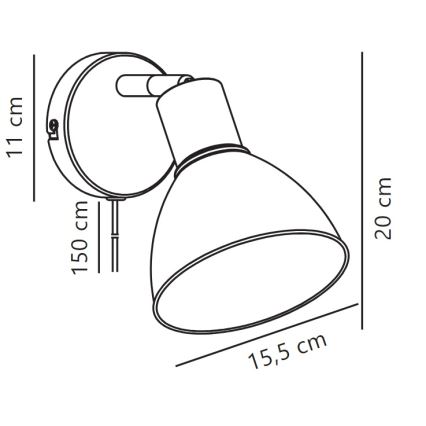 Nordlux - Seinäkohdevalo POP 1xE27/18W/230V musta/kiiltävä kromi