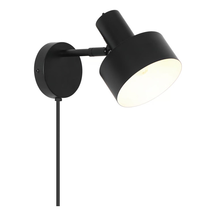 Nordlux - Seinävalaisin MATIS 1xE27/15W/230V musta