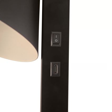 Nordlux - Seinävalaisin USB-portilla WILMER 1xE14/40W/230V musta
