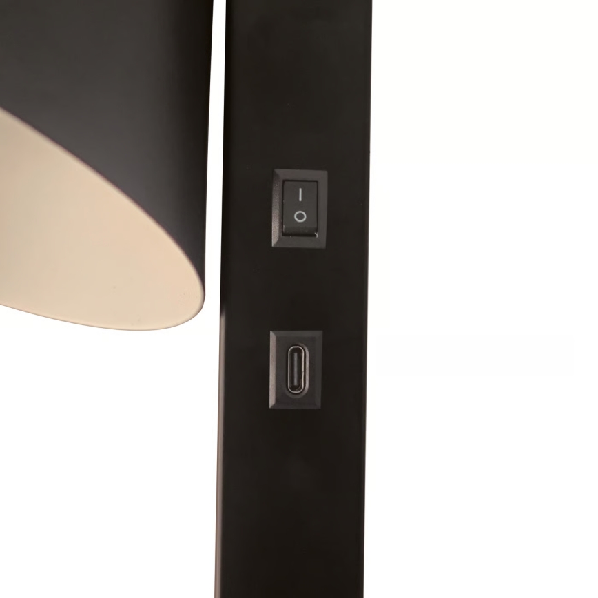 Nordlux - Seinävalaisin USB-portilla WILMER 1xE14/40W/230V musta