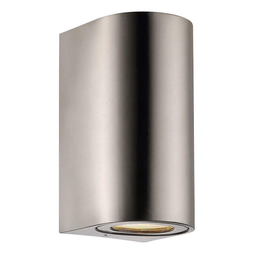 Nordlux - Ulkokäyttöinen seinävalaisin CANTO 2xGU10/28W/230V IP44 ruostumaton teräs