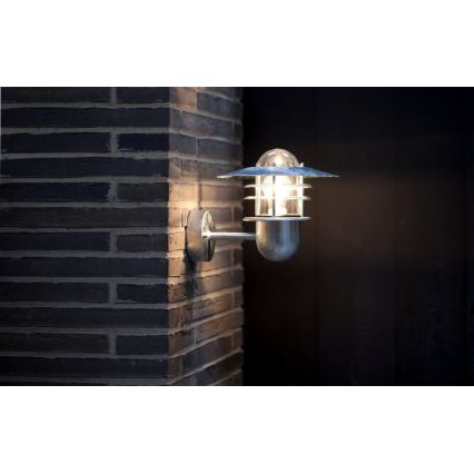 Nordlux - Ulkoseinävalaisin AGGER 1xE27/60W/230V IP54 hopea