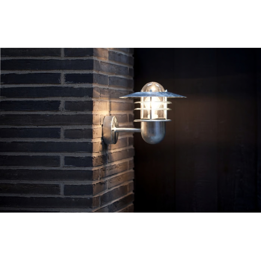 Nordlux - Ulkoseinävalaisin AGGER 1xE27/60W/230V IP54 hopea