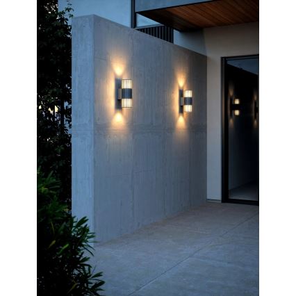 Nordlux - Ulkoseinävalaisin ALUDRA 2xE27/15W/230V IP54 antrasiitti