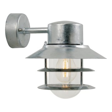 Nordlux - Ulkoseinävalaisin BLOKHUS 1xE27/60W/230V IP54 hopea