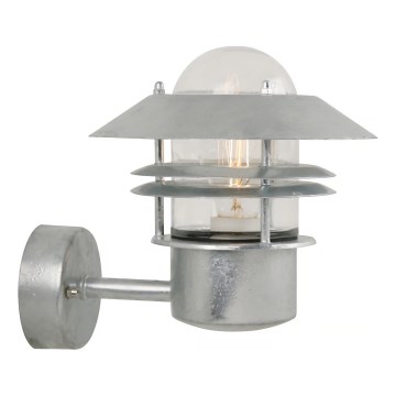 Nordlux - Ulkoseinävalaisin BLOKHUS 1xE27/60W/230V IP54 hopea