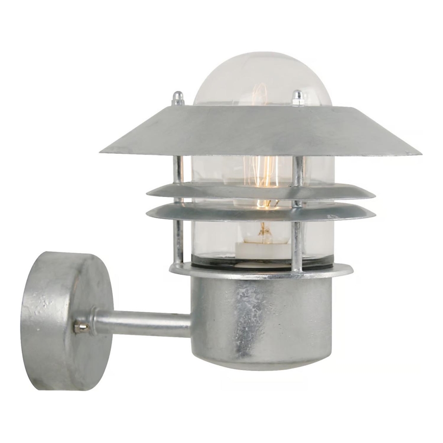 Nordlux - Ulkoseinävalaisin BLOKHUS 1xE27/60W/230V IP54 hopea