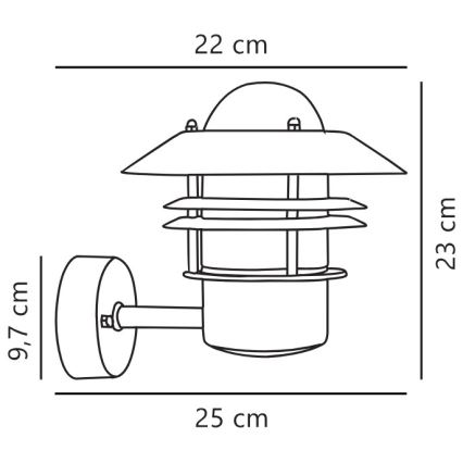Nordlux - Ulkoseinävalaisin BLOKHUS 1xE27/60W/230V IP54 hopea