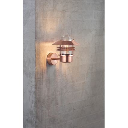 Nordlux - Ulkoseinävalaisin BLOKHUS 1xE27/60W/230V IP54 kupari