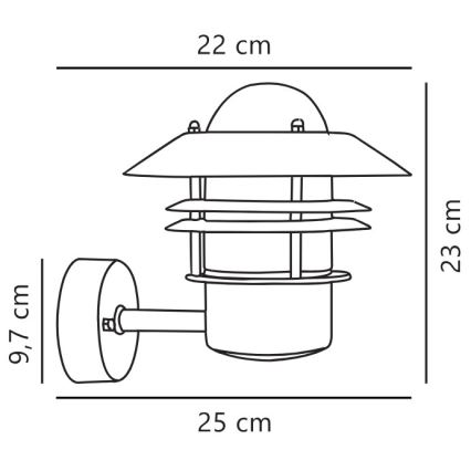 Nordlux - Ulkoseinävalaisin BLOKHUS 1xE27/60W/230V IP54 kupari